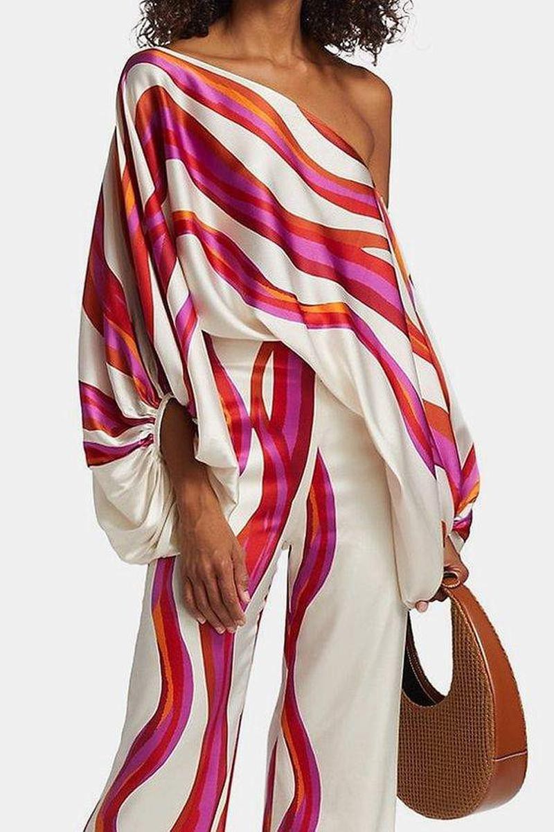 OFF THE SHOULDER BLOUSE PANTS SET