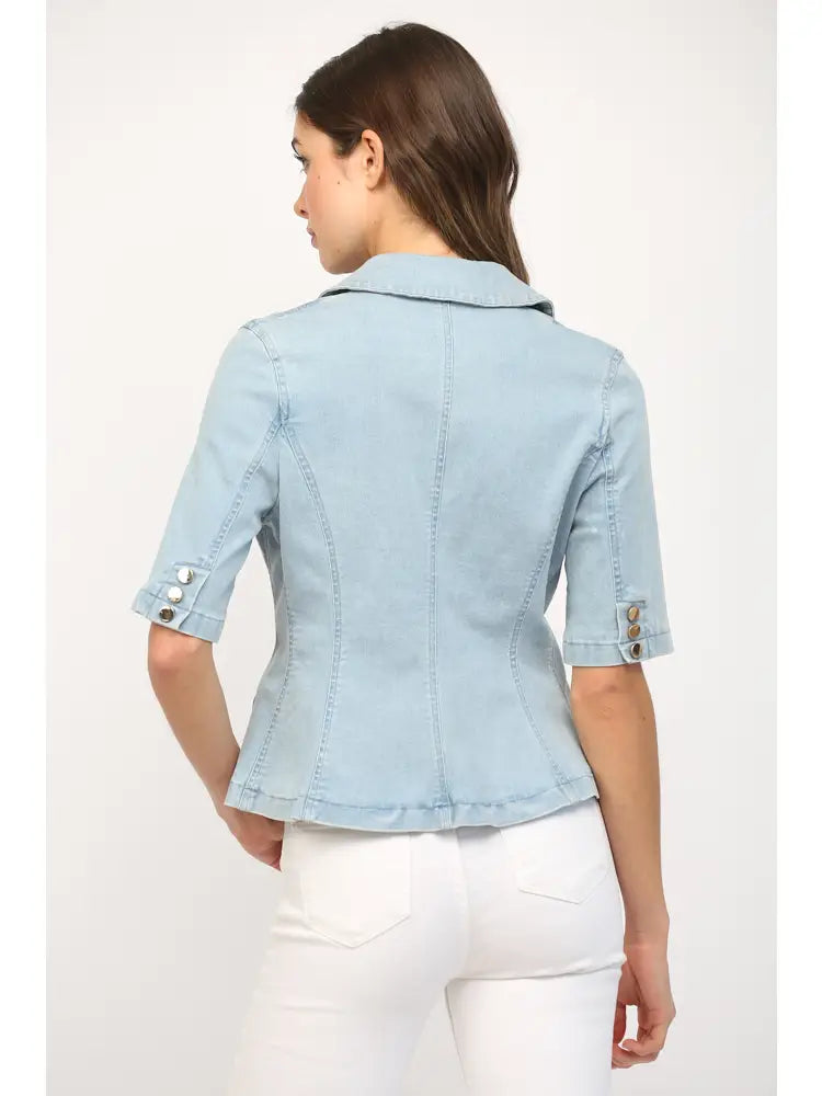 STRETCH DENIM BLAZER