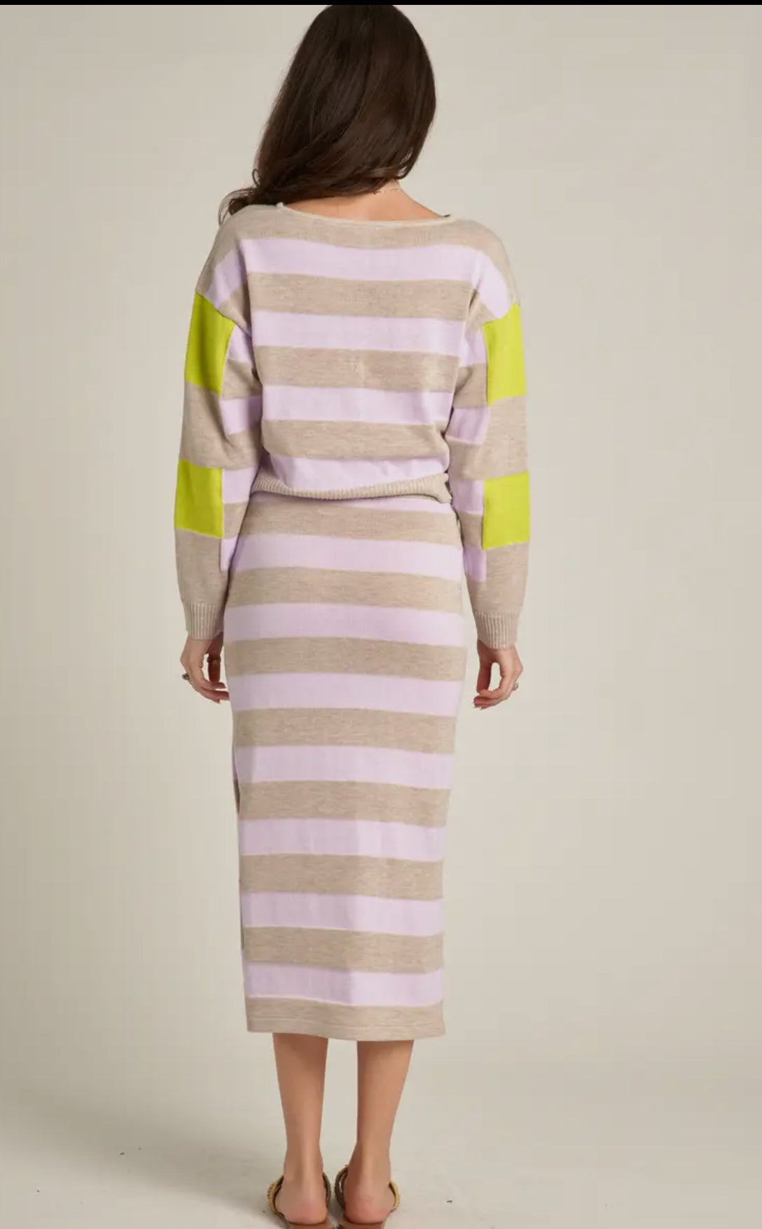 STRIPE CROPPED SWEATER SET