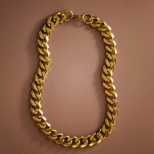 18k GOLD STAINLESS STEEL CHAIN NECKLACE