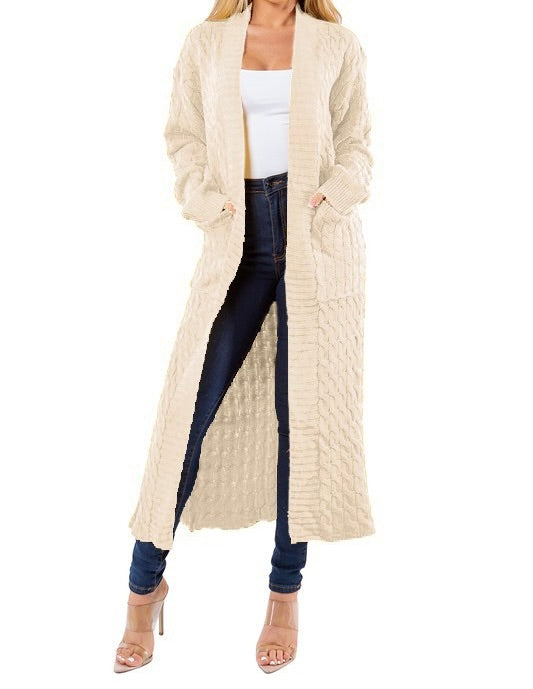 LONG CREAM MAXI CARDIGAN