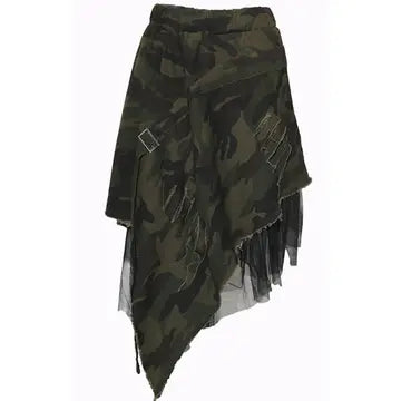 ASYMMETRICAL CAMO TULLE
