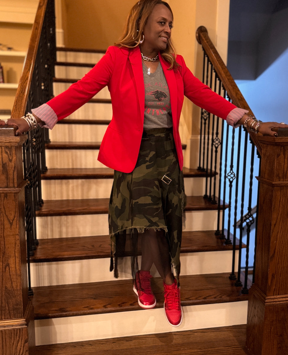 ASYMMETRICAL CAMO TULLE