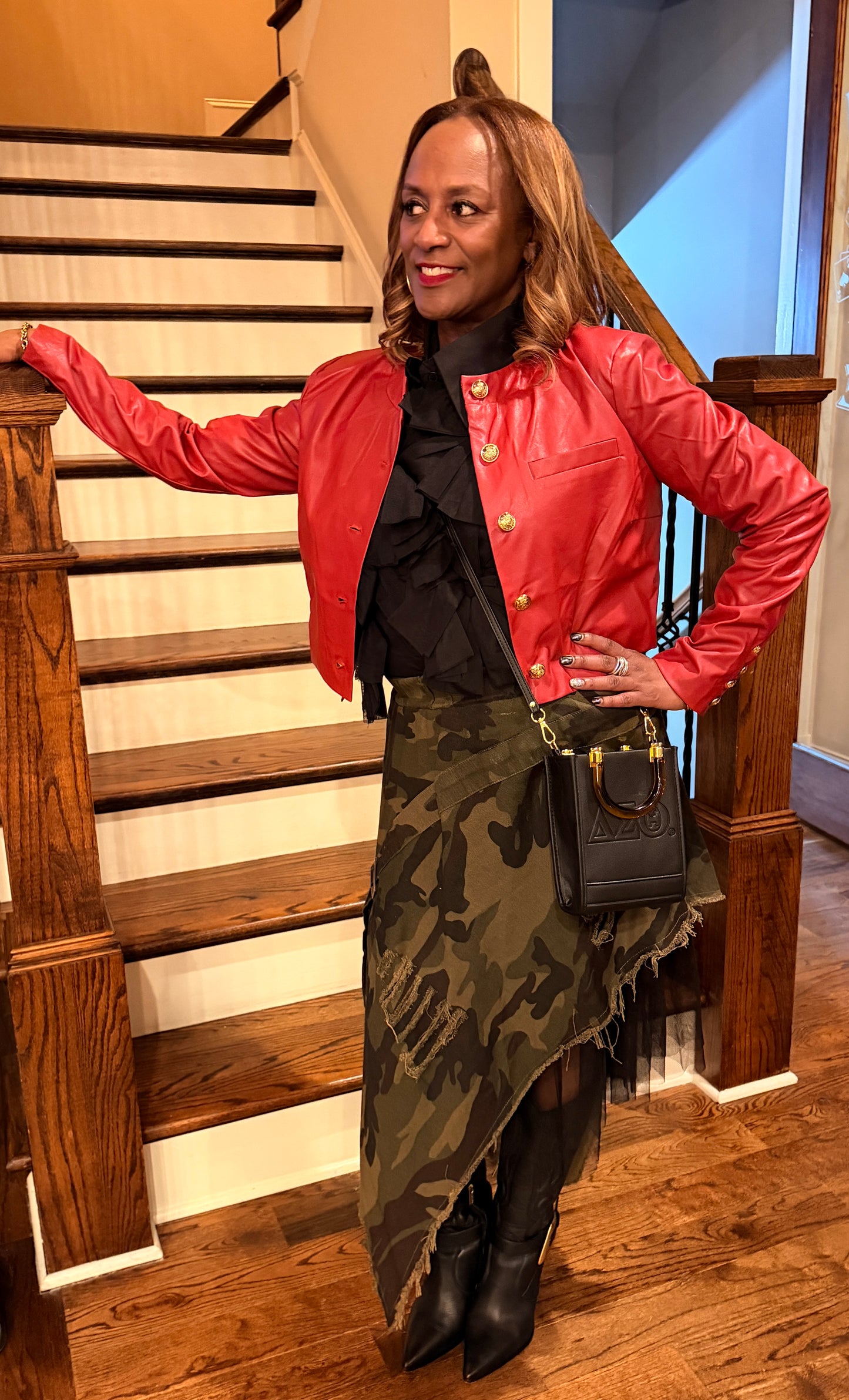 FAUX LEATHER BOLERO JACKET