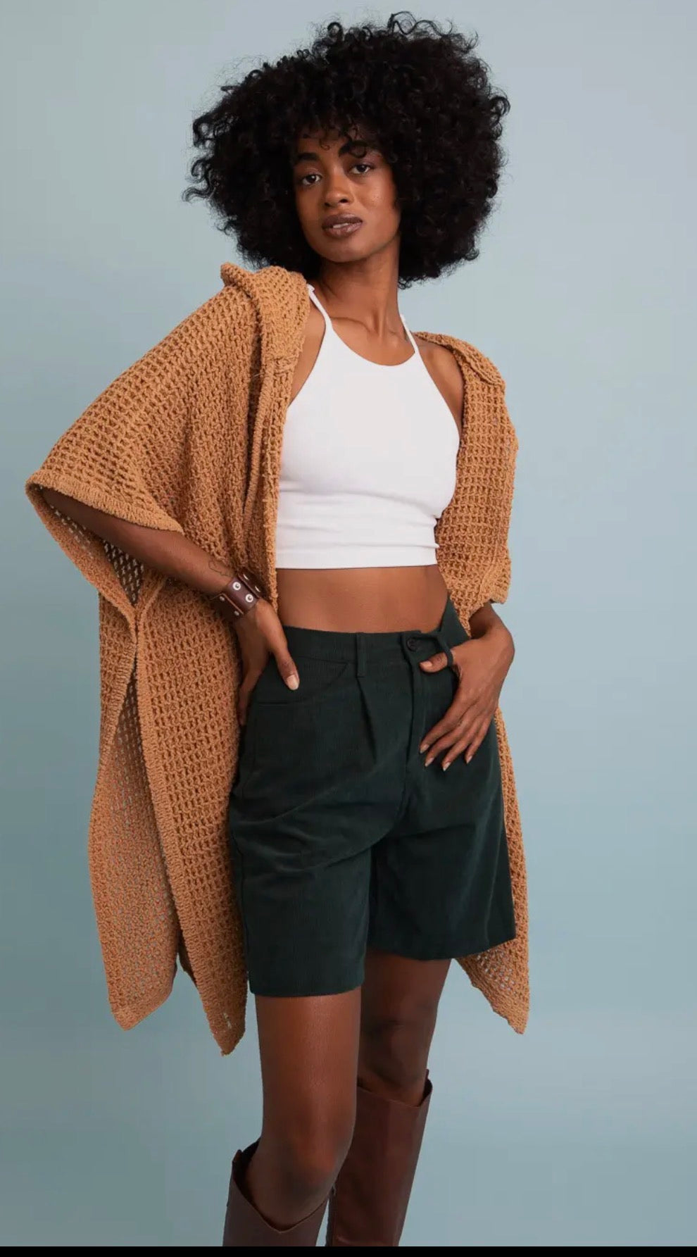 COZY WAFFLE HOODED WRAP