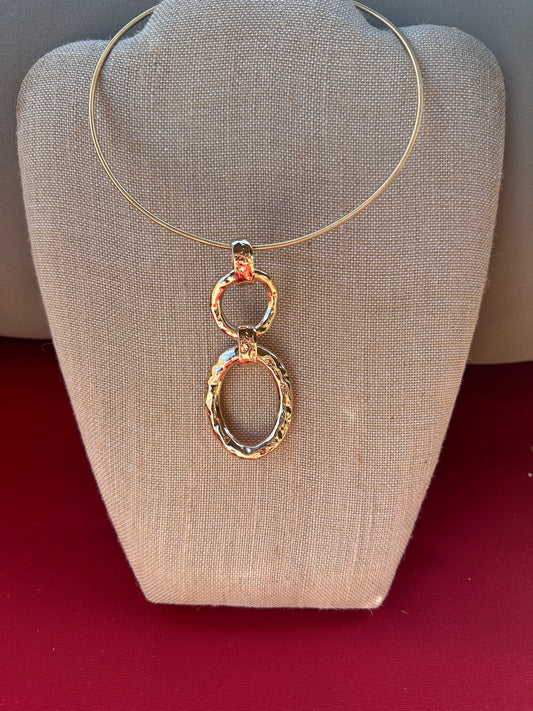 DOUBLE STATEMENT NECKLACE GOLD/SILVER