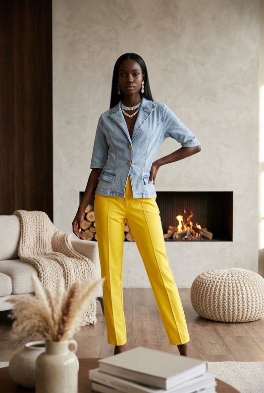 STRETCH DENIM BLAZER