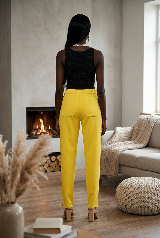 TUCKED FRONT SIDE SLIT PANTS