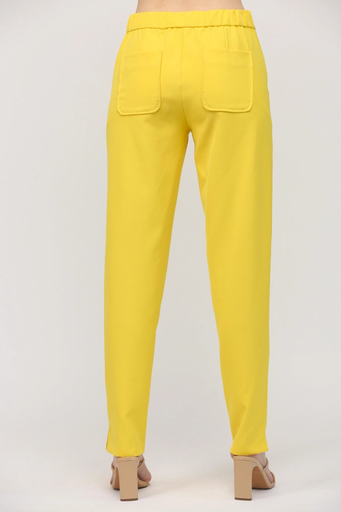 TUCKED FRONT SIDE SLIT PANTS